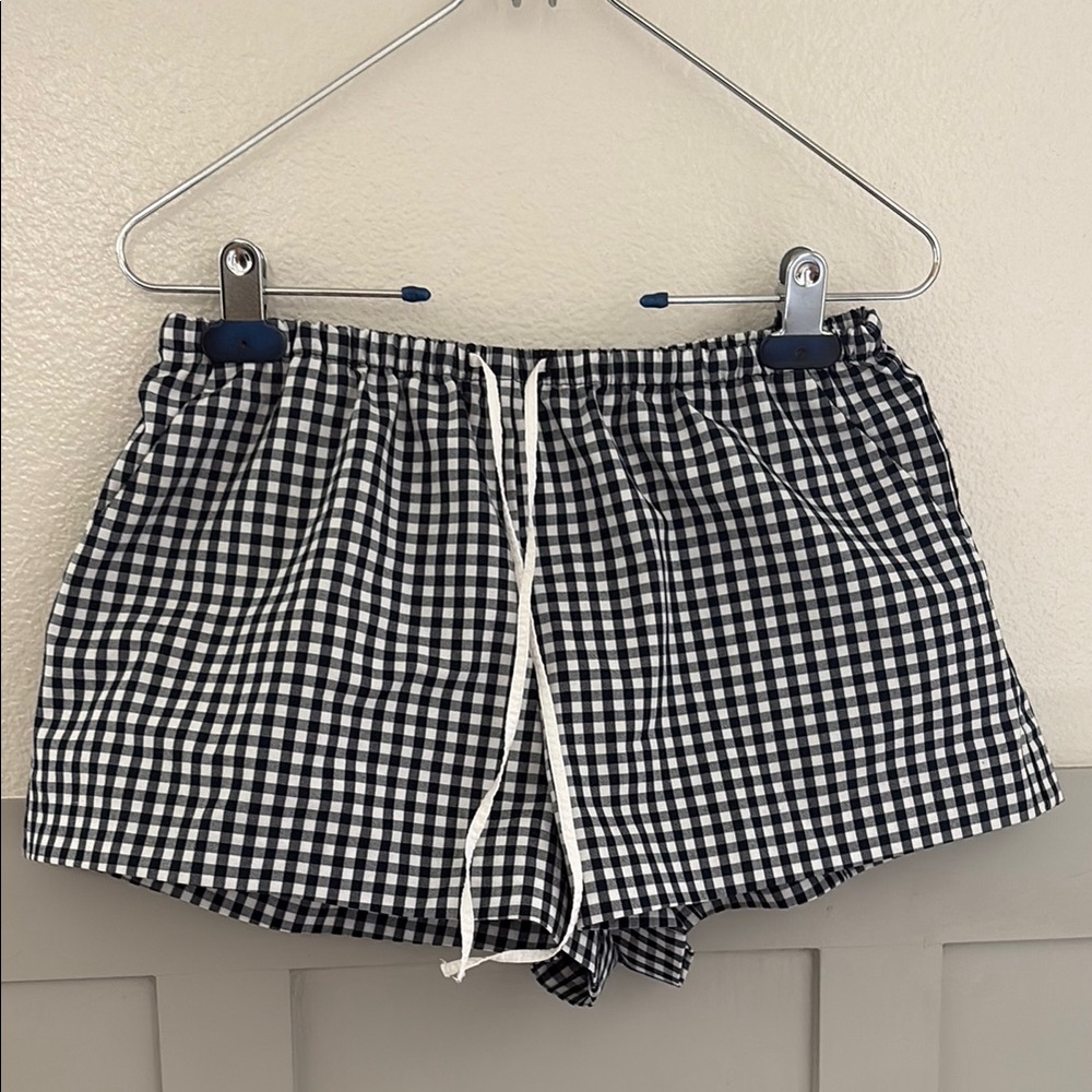 Black and White Gingham Women's Shorts